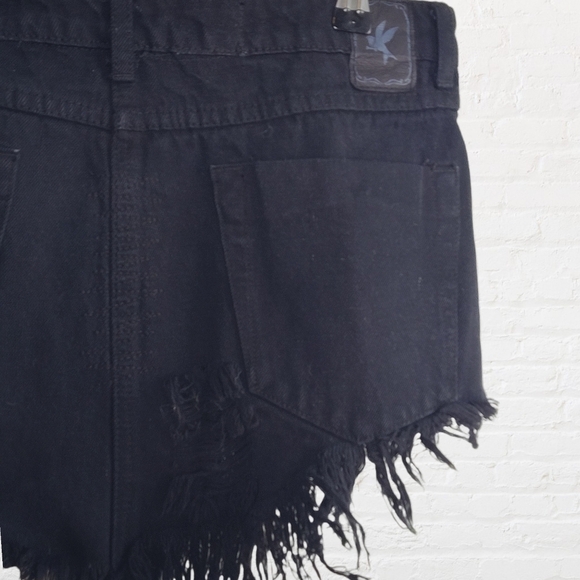 One teaspoon micro mini distressed black denim skirt - Picture 5 of 8